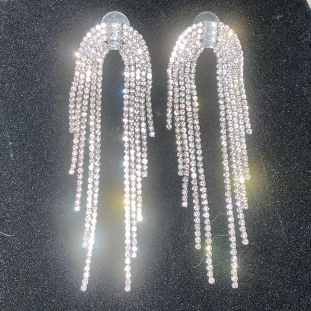 Vintage Waterfall Rhinestone Earrings